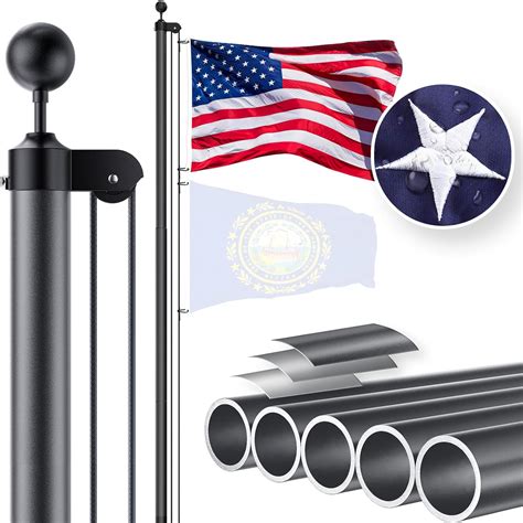 metal eagle for house silver|Amazon.com : Heavy Duty Flag Pole Kit for Outside, .